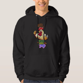 Rolig T-shirt med texten ”Rise and Fly” och Kyckli Hoodie