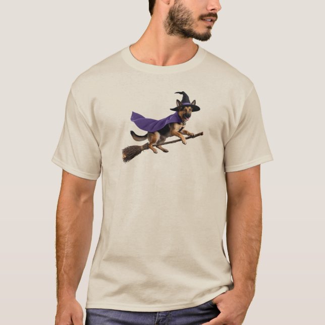 Rolig T-shirt med tysk schäferhäxan (Framsida)
