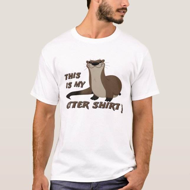 Rolig T-shirt med utter (Framsida)