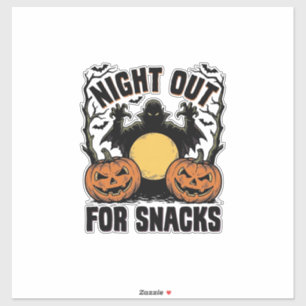Rolig T-shirt med vampyr med spöklik pumpa nattkon Klistermärken