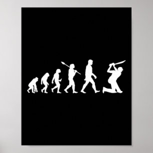 Rolig T-shirt om Cricketens Evolution för Crickets Poster