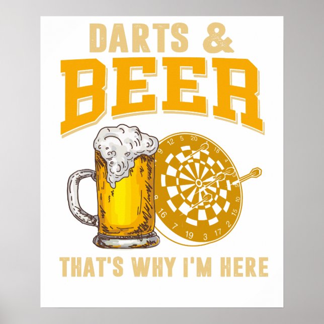 Rolig T-shirt om Dartöl för Dartspelare Poster (Framsidan)