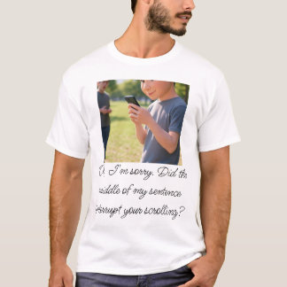 Rolig T-shirt om telefonberoende