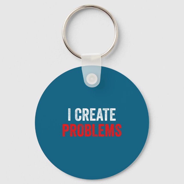 Rolig T-shirt Skapa Problem Lös Problem Matchande Nyckelring (Framsida)
