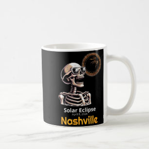 Rolig T-Shirt Skelett Solförmörkelse Nashville Ind Kaffemugg