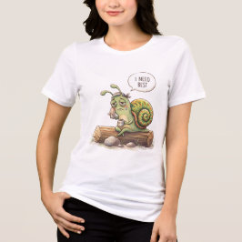 Rolig T-Shirt Trött Snigel "Jag Behöver Vila" Söt
