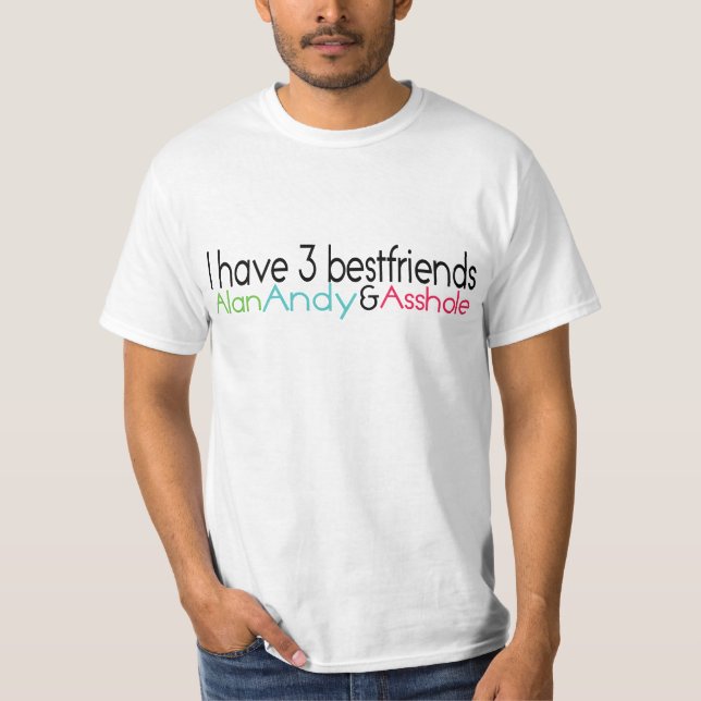 rolig t-skjorta för 3 bästa vän t-shirt (Framsida)