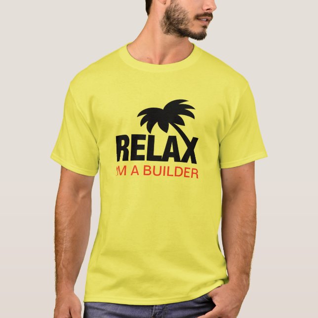 Rolig t-skjorta för byggmästare med roligt ordstäv tee (Framsida)