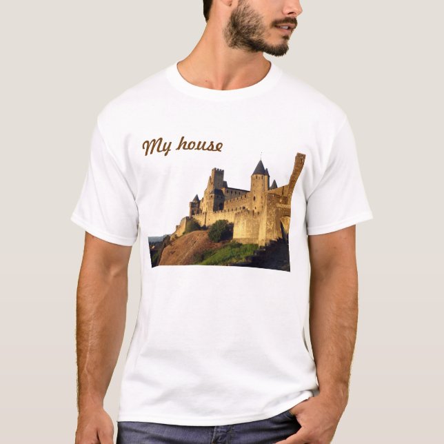 Rolig T skjorta för Carcassonne slott Tee Shirt (Framsida)