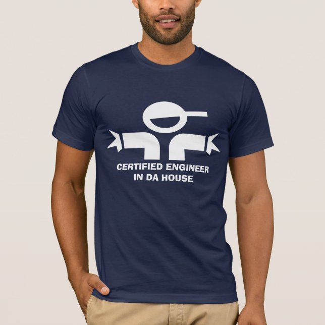 Rolig t-skjorta med citationstecknet för ingenjör tee shirt (Framsida)