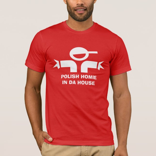 Rolig t-skjorta med citationstecknet för polsk t shirt (Framsida)