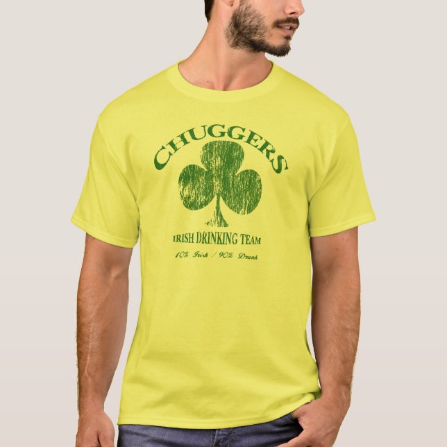 Rolig T-tröja 2 för Chuggers irländsk dricka lag Tee Shirt (Framsida)