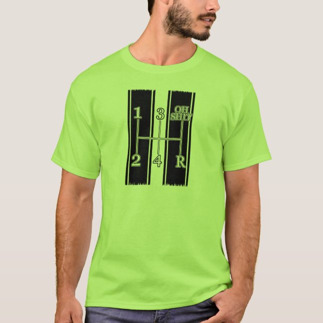 Rolig T-tröja för bil för förskjutningsknoppmuskel T-shirt (Framsida)