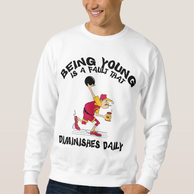 Rolig T-tröja för bowlingpappafars dag Långärmad Tröja (Framsida)