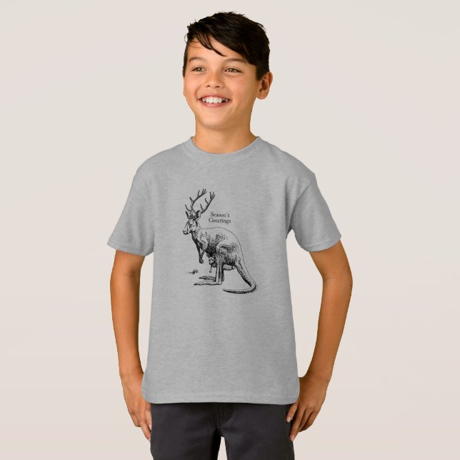 Rolig T-tröja för julRoodeer säsonhälsningar T Shirt (Hel framsida)