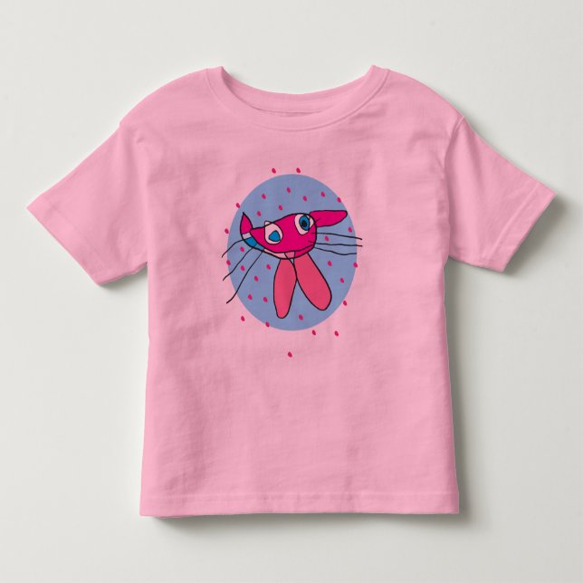 Rolig T-tröja för katt- och fiskdesignbarn T Shirt (Framsida)