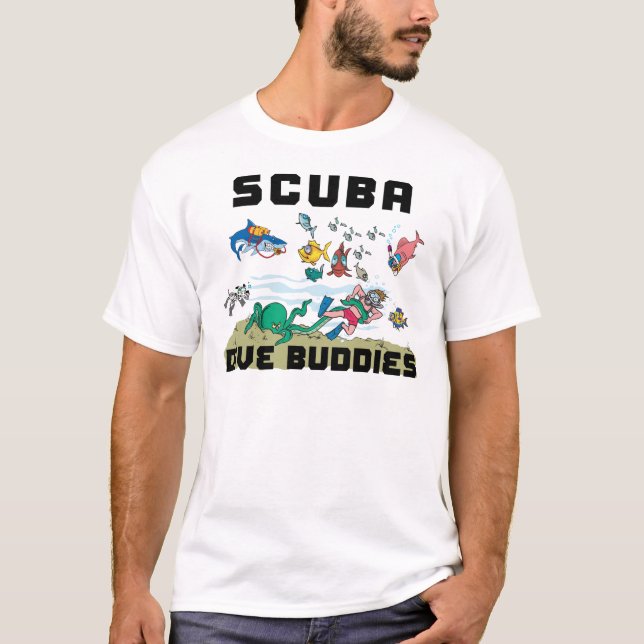 Rolig T-tröja för SCUBAdykkompis T Shirt (Framsida)