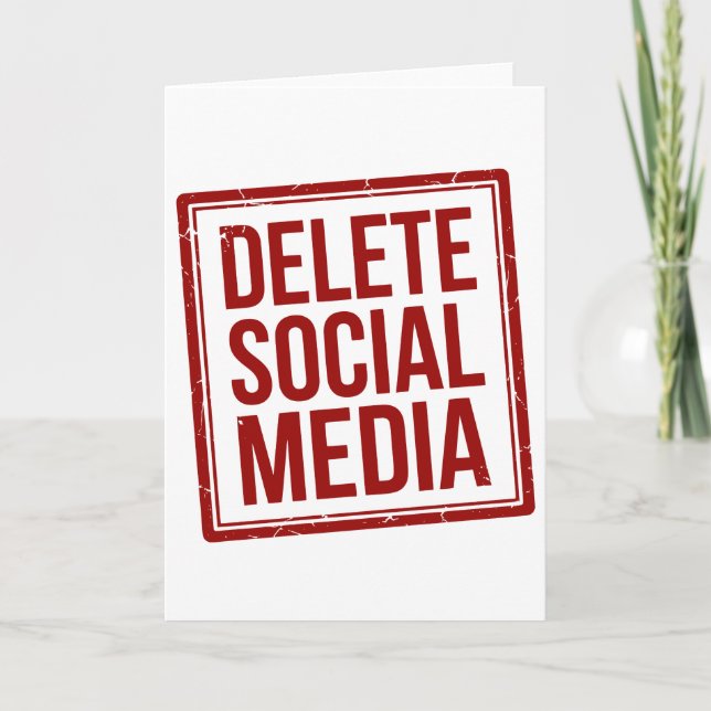 Rolig Ta Bort Sociala Medier Anti Internet Minimal Kort (Framsida)