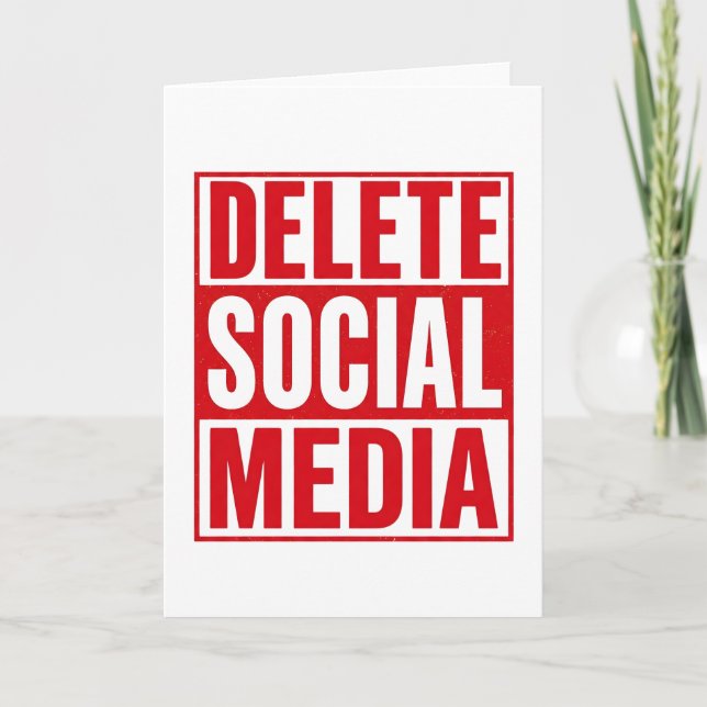 Rolig Ta Bort Sociala Medier Anti Internet Minimal Kort (Framsida)