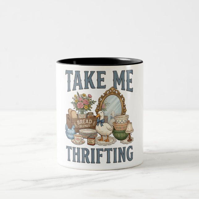 Rolig Ta Mig Second Hand Två-Tonad Mugg (Center)