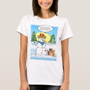 Rolig tabby katt för snögubbe för julTshirts   T Shirt