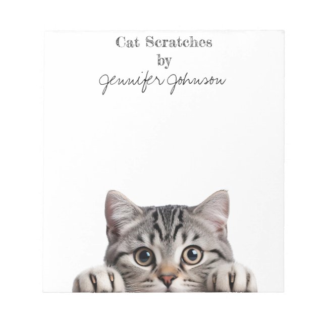 Rolig Tabby Katt Notepad Anteckningsblock (Framsida)