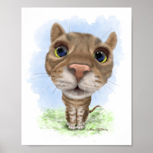 Rolig Tabby Katt Tecknad Film Poster