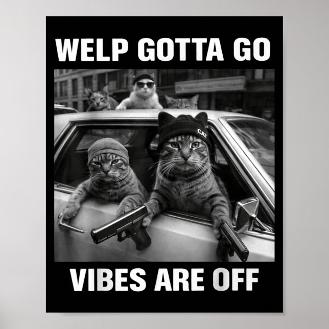 Rolig tabby katt unge måste gå sarkastiskt sagt Ro Poster (Framsidan)