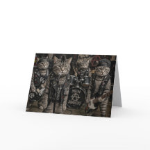 Rolig Tabby Punkband Välkomstkort