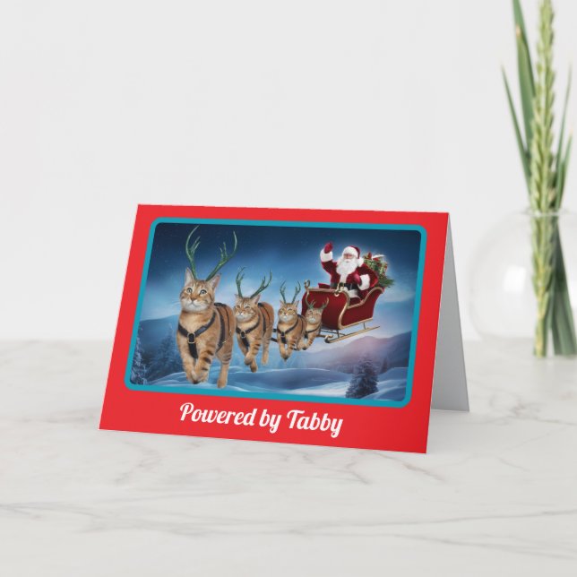 Rolig Tabby Ren Jul Kort (Framsida)