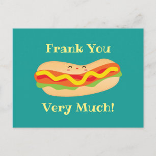 Rolig Tack Så Mycket Humoristisk Hot Dog Puns Vykort