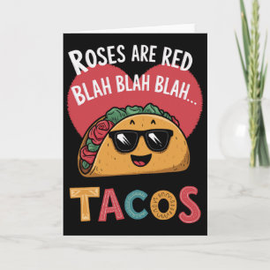Rolig Taco Alla hjärtans dag Blah Blah Blah Tacos Kort