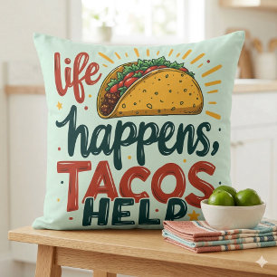 Rolig Taco Älskare Fiesta Matlagnings Humor Konst Kudde
