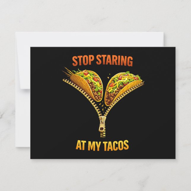 Rolig Taco Älskare Sluta Stirra Inbjudningar (Framsida)