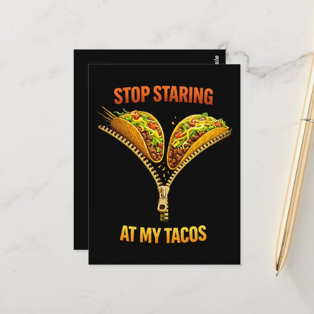 Rolig Taco Älskare Sluta Stirra Vykort (Fram/Back In Situ)