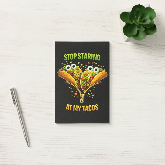 Rolig Taco Fiesta Sluta Stirra på Mina Tacos Post-it Block (Kontor)