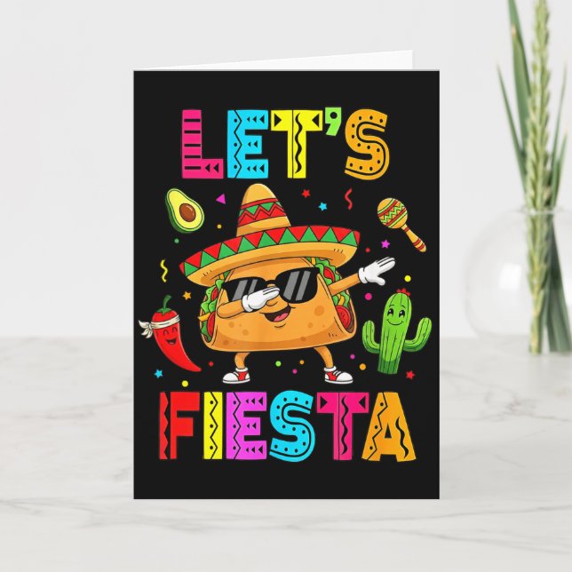 Rolig Taco Låter Fiesta Festa Cinco De Mayo Vibrat Kort (Framsida)