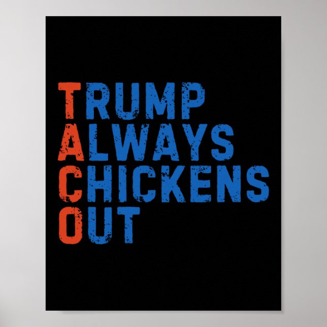 Rolig Taco Meme Trump Chickar Alltid Ut Tariff M Poster (Framsidan)