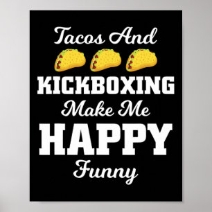 Rolig Taco Tröja Tacos Och Kickboxning Sporttröjor Poster