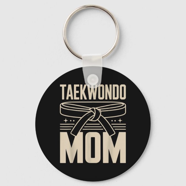 Rolig Taekwondo Mamma Nyckelring (Framsida)