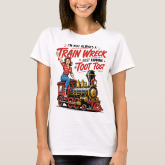 Rolig tågälskare Vintage Lokomotiv T Shirt