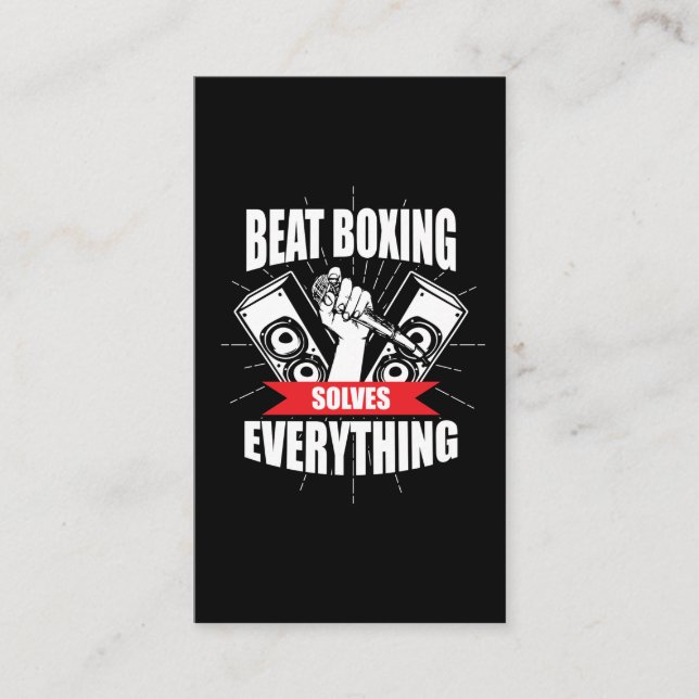 Rolig takt som boxas den T-skjortaBeatbox fläkten Visitkort (Framsida)