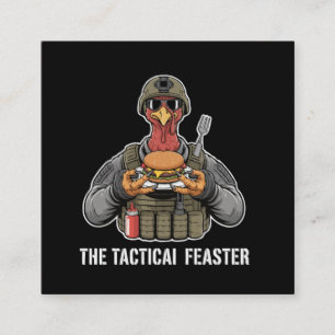 Rolig taktisk Feaster Turkiet Soldat Tackgivingsda Fyrkantigt Visitkort