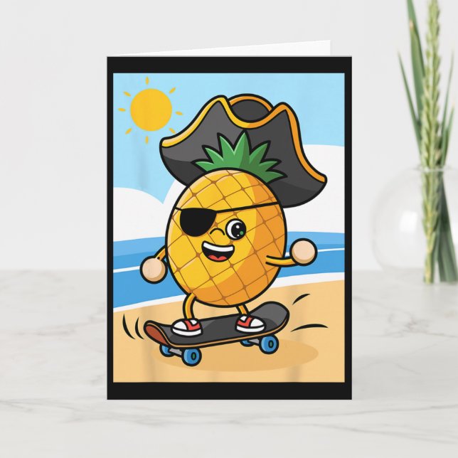 Rolig Talk Like A Pirate Day - Skateboard Pineappl Kort (Framsida)