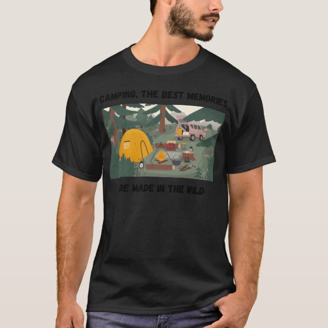 Rolig tält för campinglivsstil t shirt (Framsida)