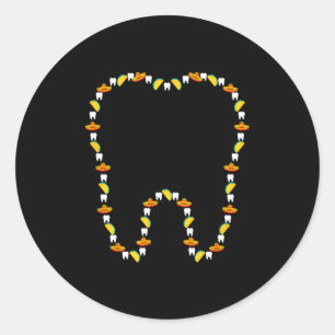 Rolig tand cinco de mayo tandläkare dental sombrer runt klistermärke
