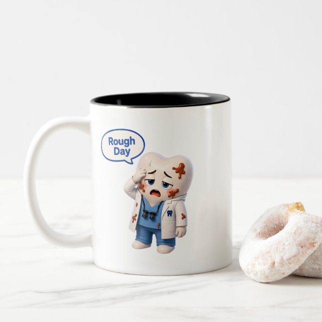 Rolig tandläkarbiträde tuff dag Tand Kaffe Mugg  (Med munk)