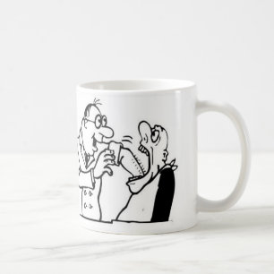 Rolig tandläkaretecknadmugg kaffemugg