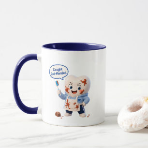 Rolig tandläkarhumor choklad tvåtons kaffemugg 
