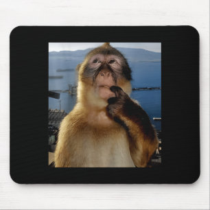Rolig Tänkande Apa Meme Nyfiken Ape Brainrot Gi Musmatta